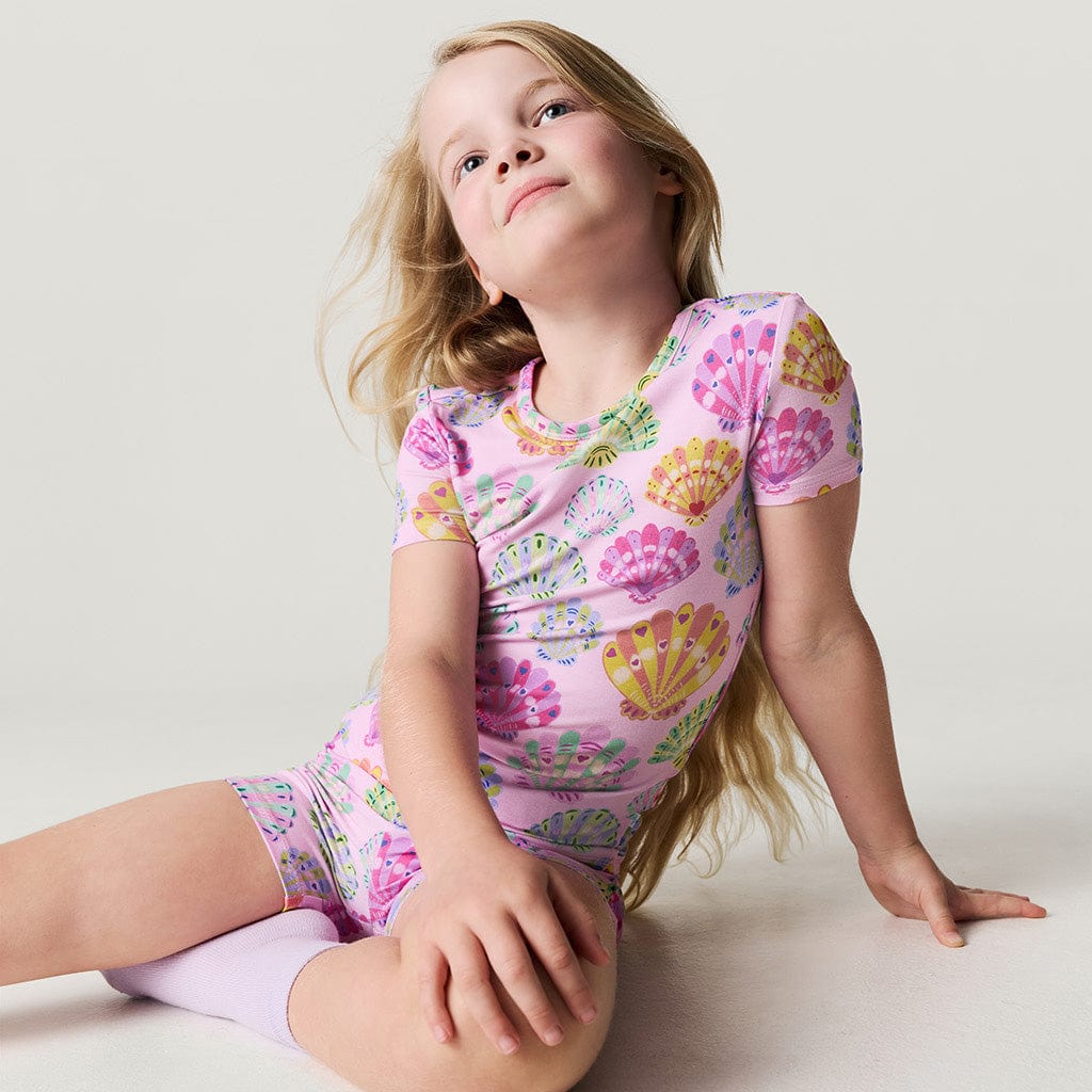 Bamboo Short Sleeve Pajama Set with Shorts - Catalina (Seashells) - Image 3