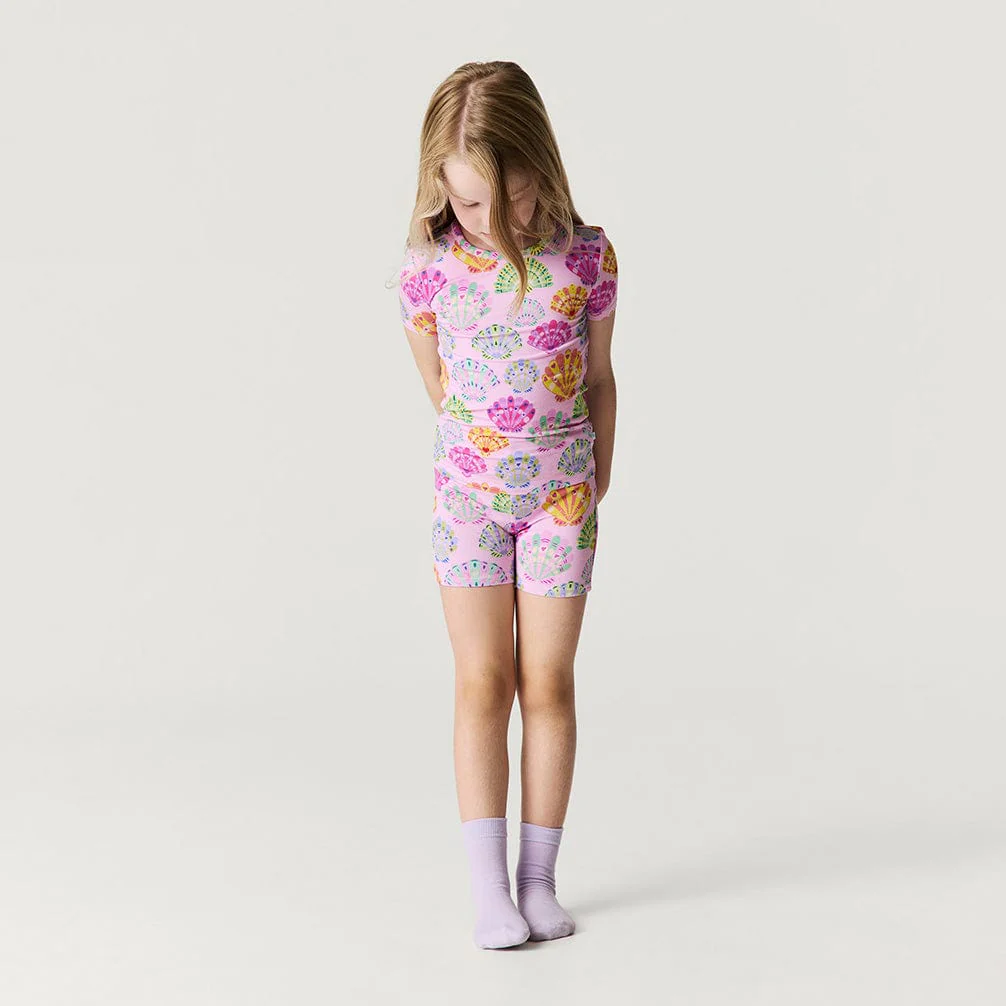 Bamboo Short Sleeve Pajama Set with Shorts - Catalina (Seashells) - Image 4