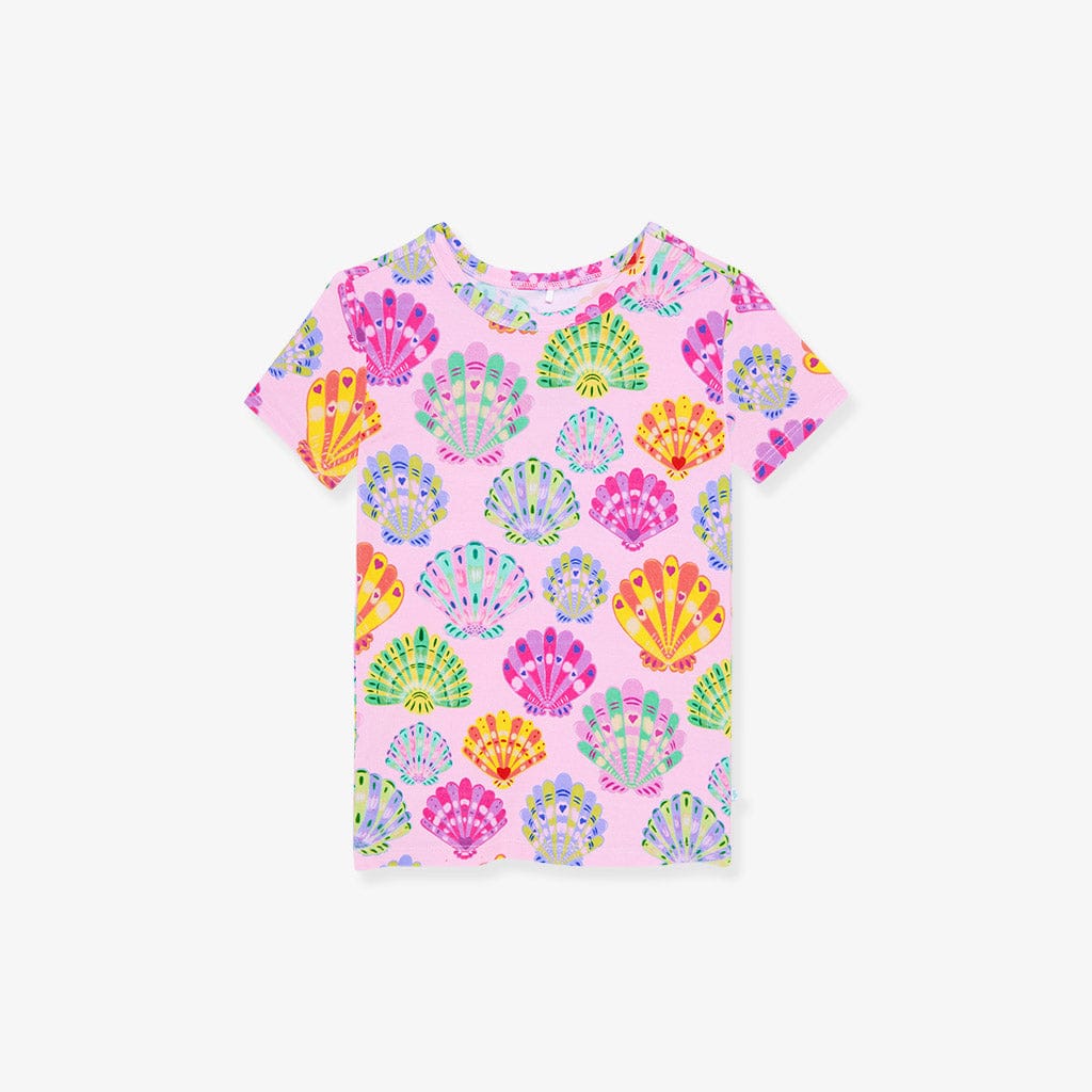 Bamboo Short Sleeve Pajama Set with Shorts - Catalina (Seashells) - Image 6