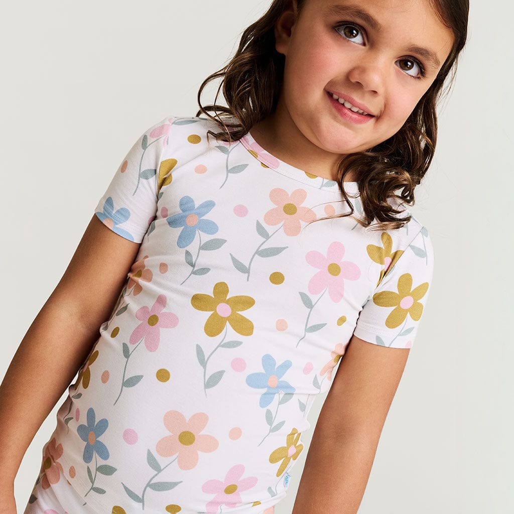 Bamboo Short Sleeve Pajama Set with Shorts - Daisy (Florals) - Image 3