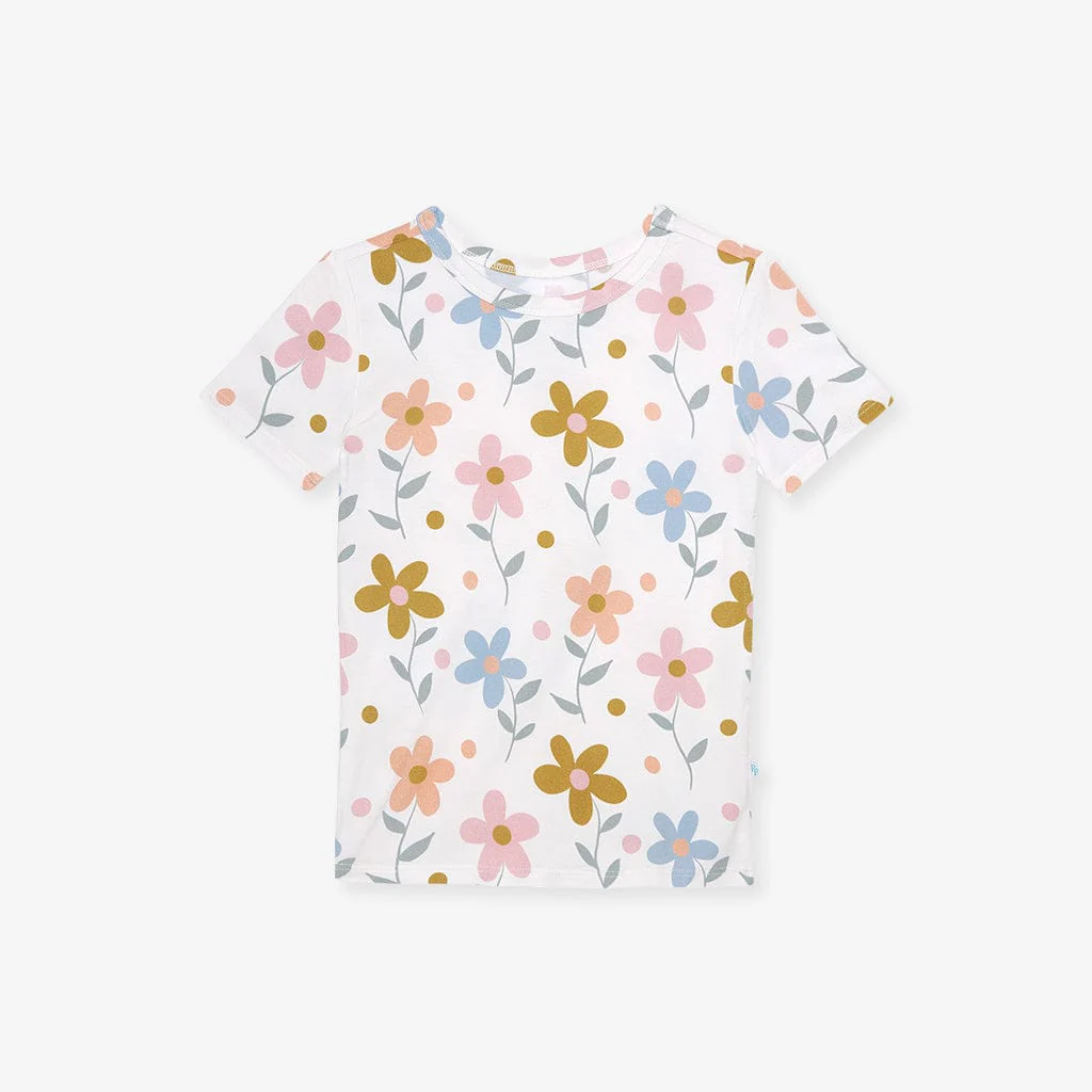 Bamboo Short Sleeve Pajama Set with Shorts - Daisy (Florals) - Image 4
