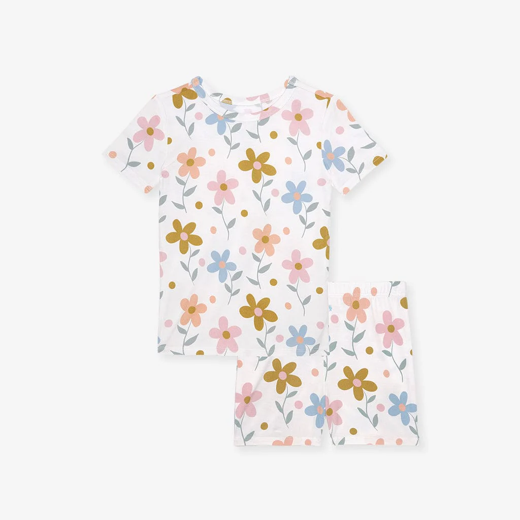 Bamboo Short Sleeve Pajama Set with Shorts - Daisy (Florals) - Image 6