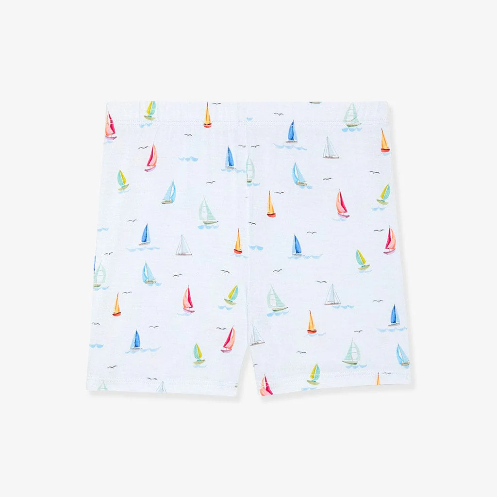 Bamboo Short Sleeve Pajama Set with Shorts - Oslow (Sailboats) - Image 4