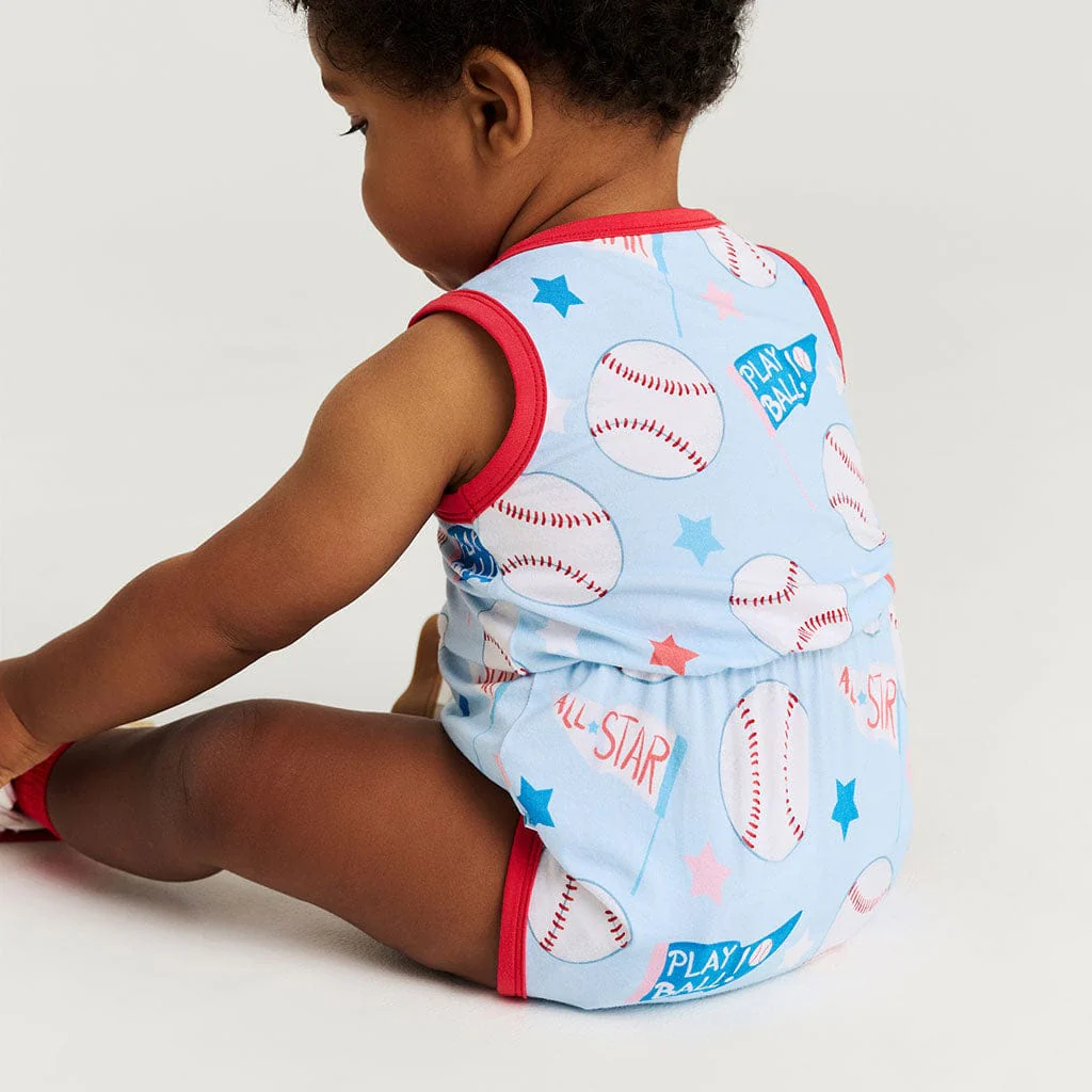 Bamboo Varsity Romper - Play Ball (Baseballs) - Image 2