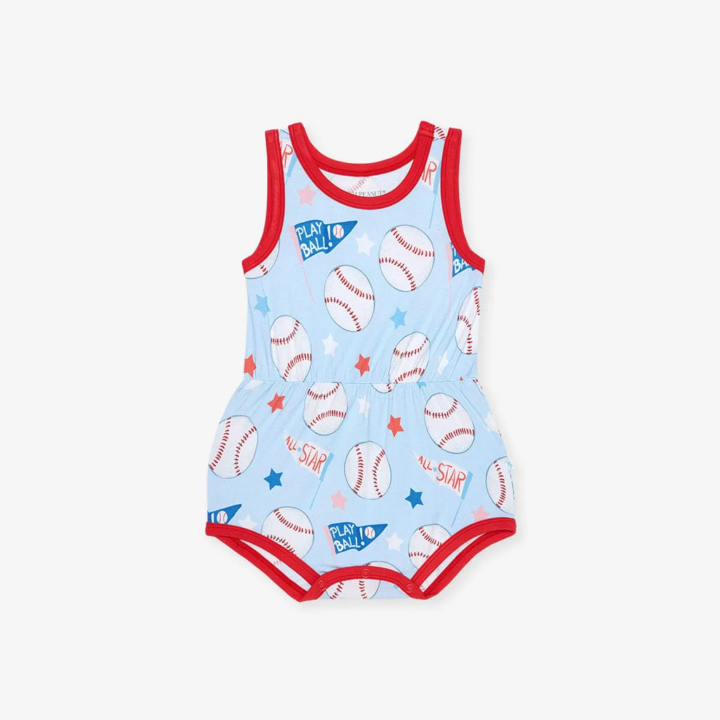 Bamboo Varsity Romper - Play Ball (Baseballs) - Image 3
