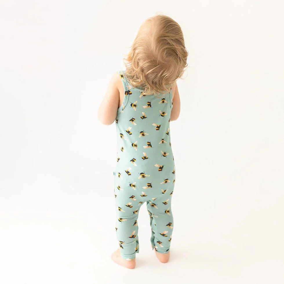 Bamboo Basic Racerback Romper - Spring Bee - Image 3