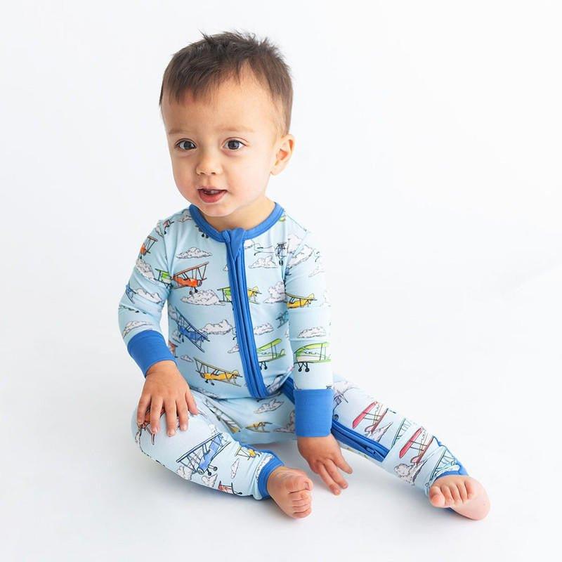 Boy's Convertible Footie Romper - Flyer (Biplanes) - Image 2