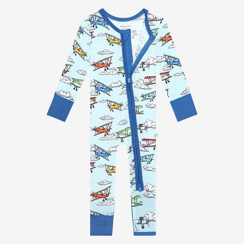 Boy's Convertible Footie Romper - Flyer (Biplanes) - Image 3