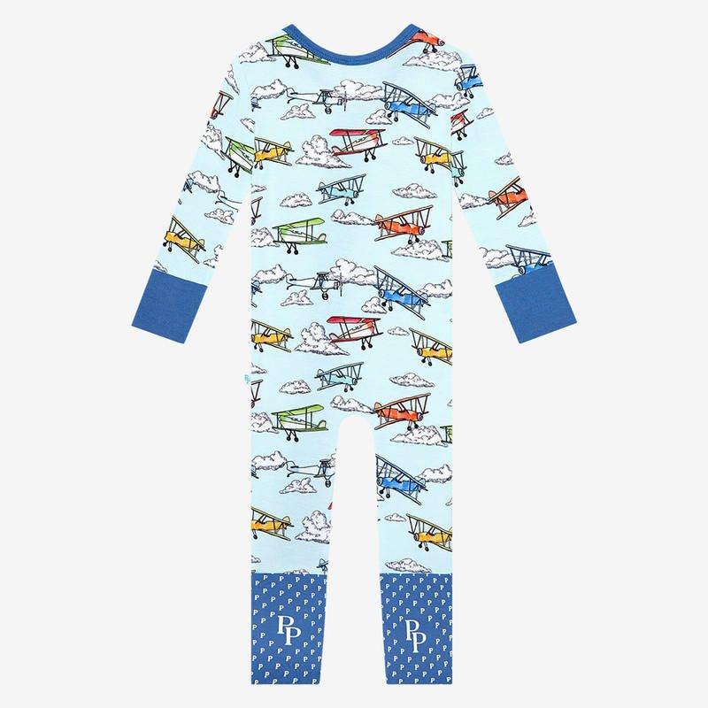Boy's Convertible Footie Romper - Flyer (Biplanes) - Image 6