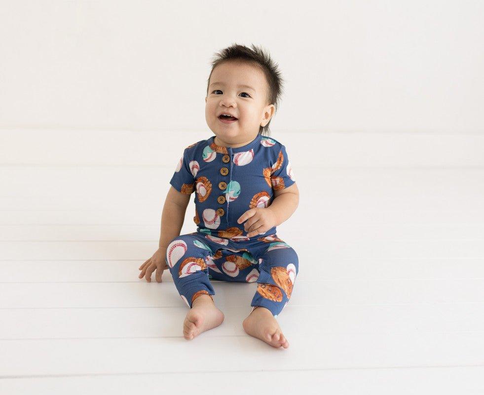 Boy's Bamboo Convertible Footie Romper - Homer (Baseball) - Image 6