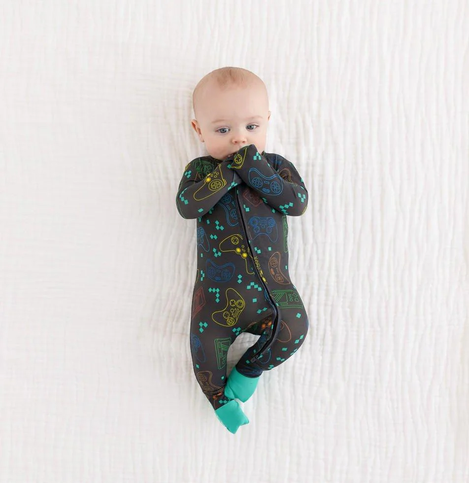 Boy's Bamboo Convertible Footie Romper - Posh Player One - Image 5