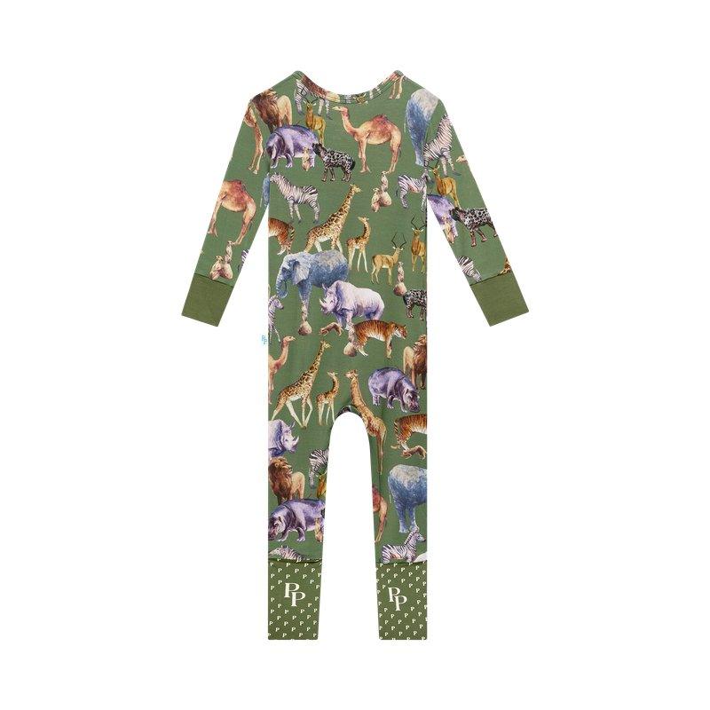 Boy's Bamboo Convertible Footie Romper - Posh Safari - Image 2