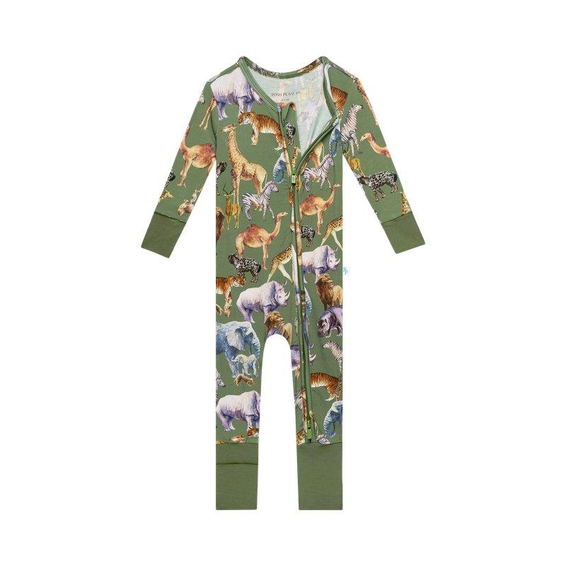 Boy's Bamboo Convertible Footie Romper - Posh Safari - Image 3