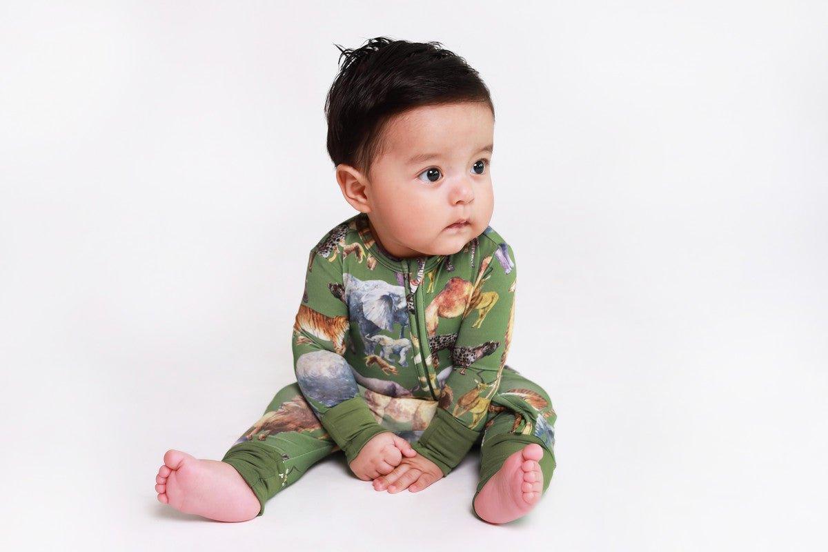 Boy's Bamboo Convertible Footie Romper - Posh Safari - Image 5