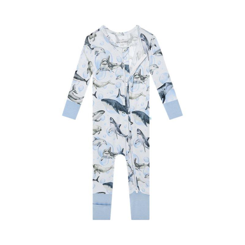 Boy's Bamboo Convertible Footie Romper - Sharkly - Image 3