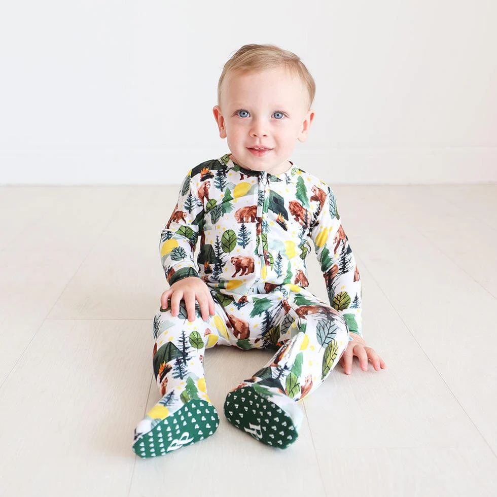 Boy's Footie with Zipper, Archer (Bears) - Image 2