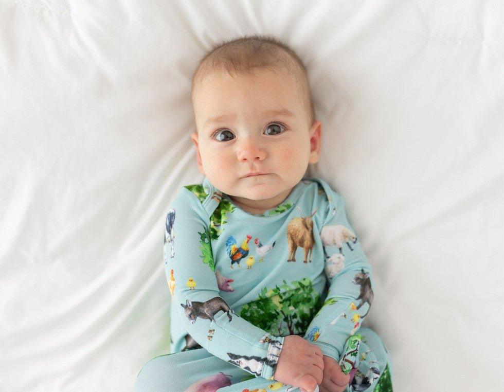Boy's Bamboo Knotted Gown - Brayden (Farm Animals) - Image 2