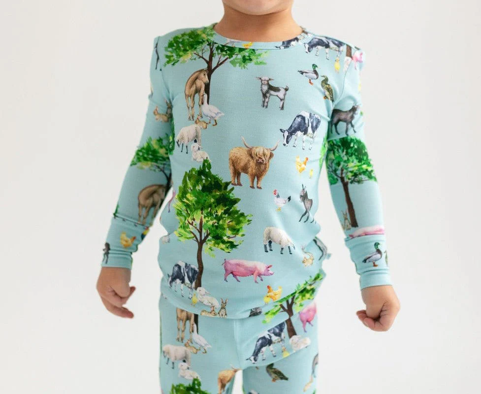Boy's Bamboo Long Sleeve Pajama Set - Brayden (Farm Animals) - Image 4