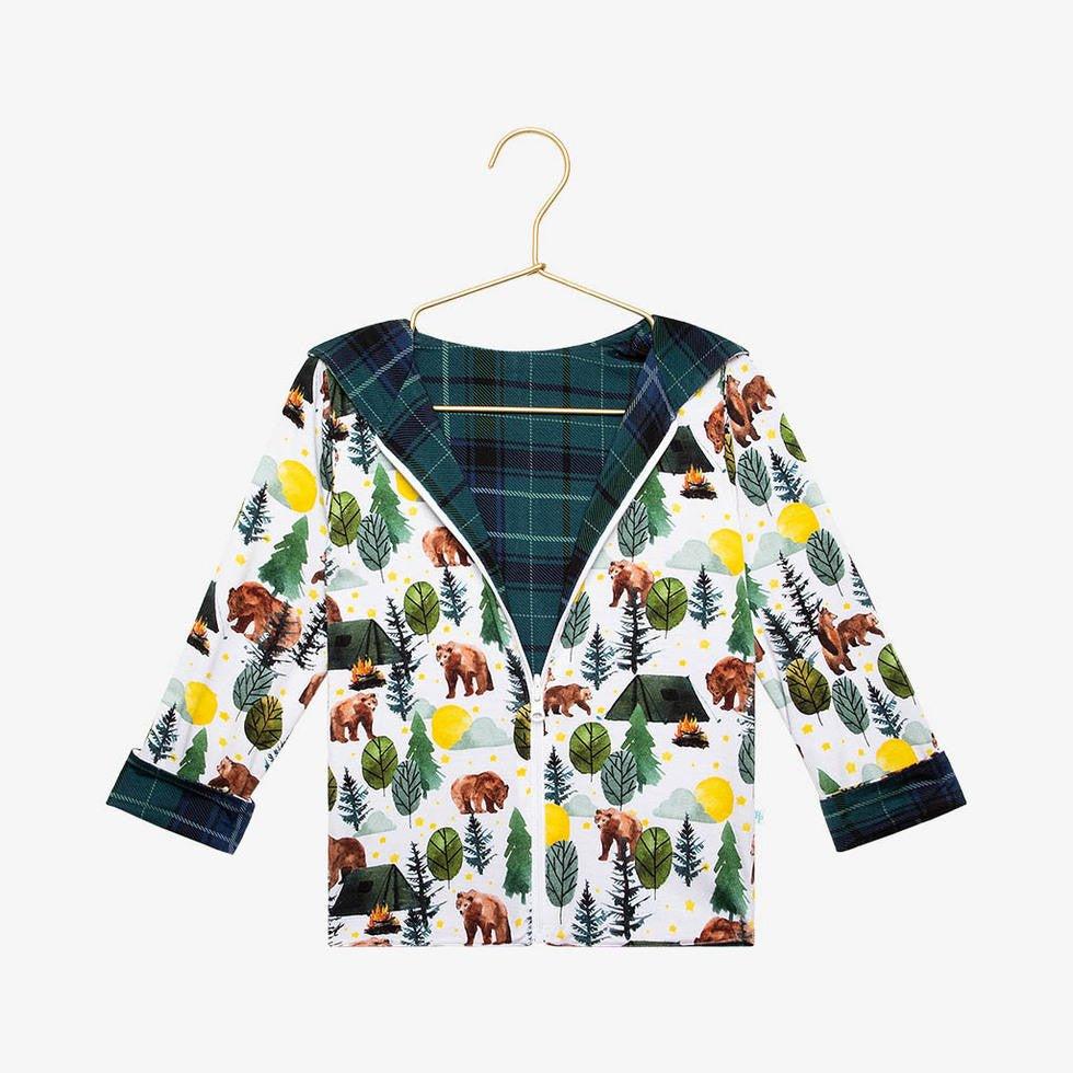 Boy's Bamboo Long Sleeve Reversible Jacket, Archer (Bears) - Image 2