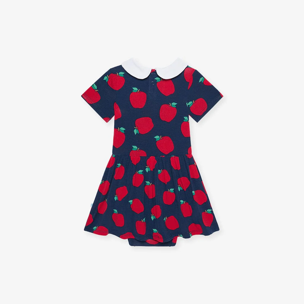 Bamboo Collared Twirl Bodysuit Dress - Lilian (Apple) - Image 5