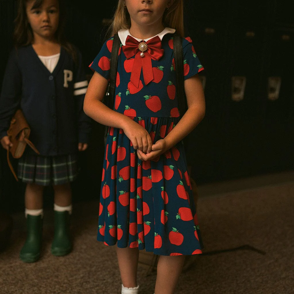 Bamboo Collared Twirl Dress - Lilian (Apple) - Image 2