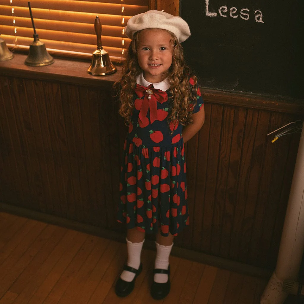 Bamboo Collared Twirl Dress - Lilian (Apple) - Image 3