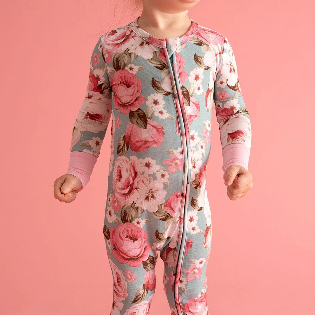 Bamboo Convertible Footie Romper - Briana (Floral) - Image 2
