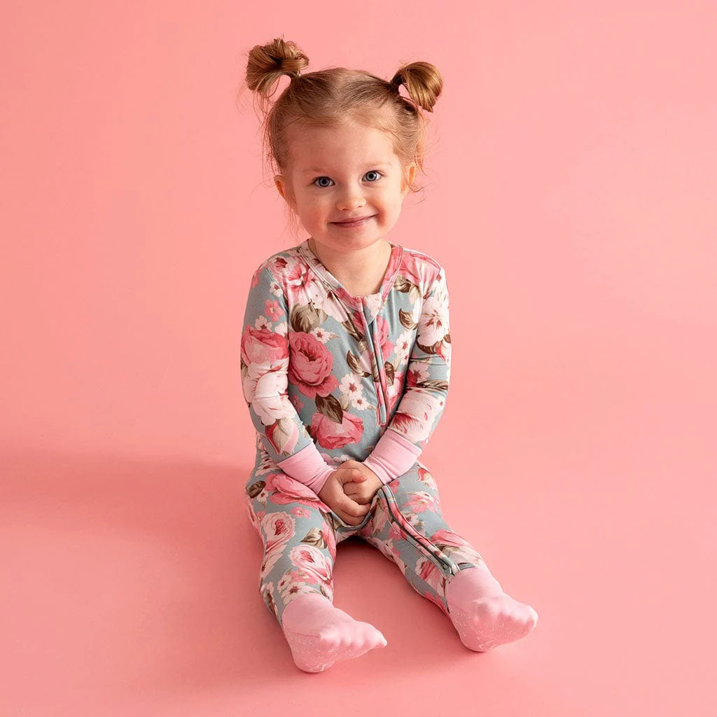 Bamboo Convertible Footie Romper - Briana (Floral) - Image 3