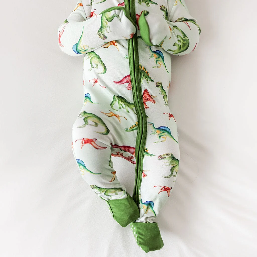 Bamboo Convertible Footie Romper - Buddy (Dinosaurs) - Image 2