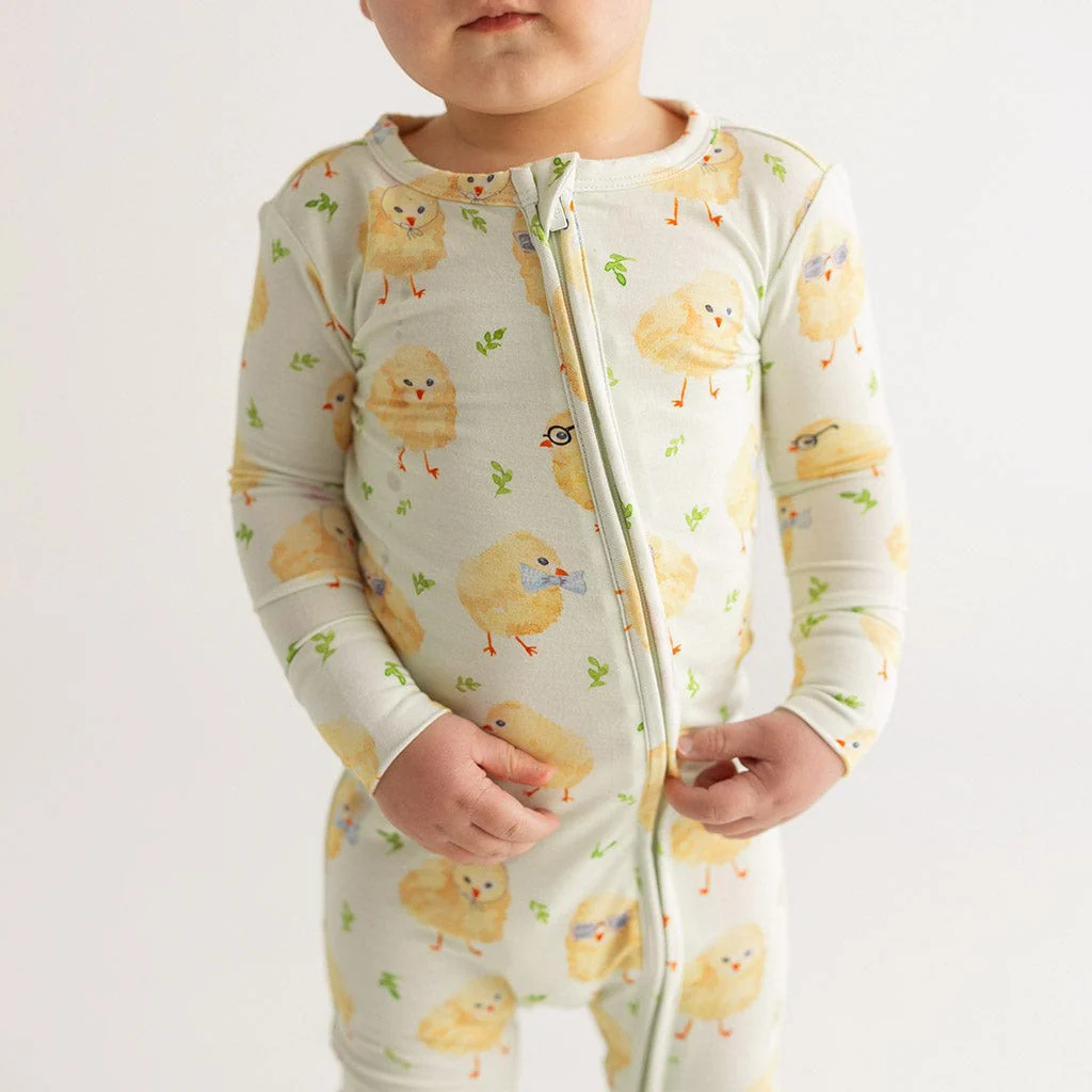 Bamboo Convertible Footie Romper - Charles (Chicks) - Image 2