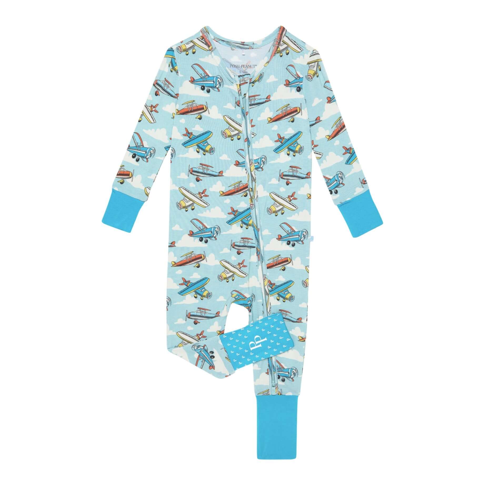 Bamboo Convertible Footie Romper - Posh Planes - Image 3