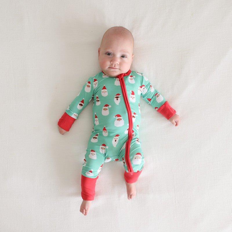 Bamboo Convertible Footie Romper - Santa Medley - Image 4