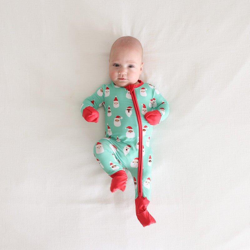 Bamboo Convertible Footie Romper - Santa Medley - Image 5