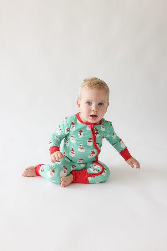 Bamboo Convertible Footie Romper - Santa Medley - Image 6