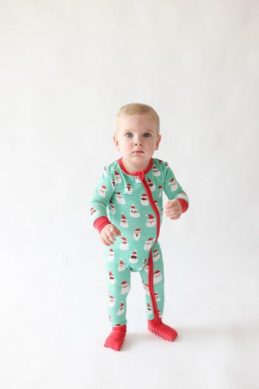 Bamboo Convertible Footie Romper - Santa Medley - Image 7