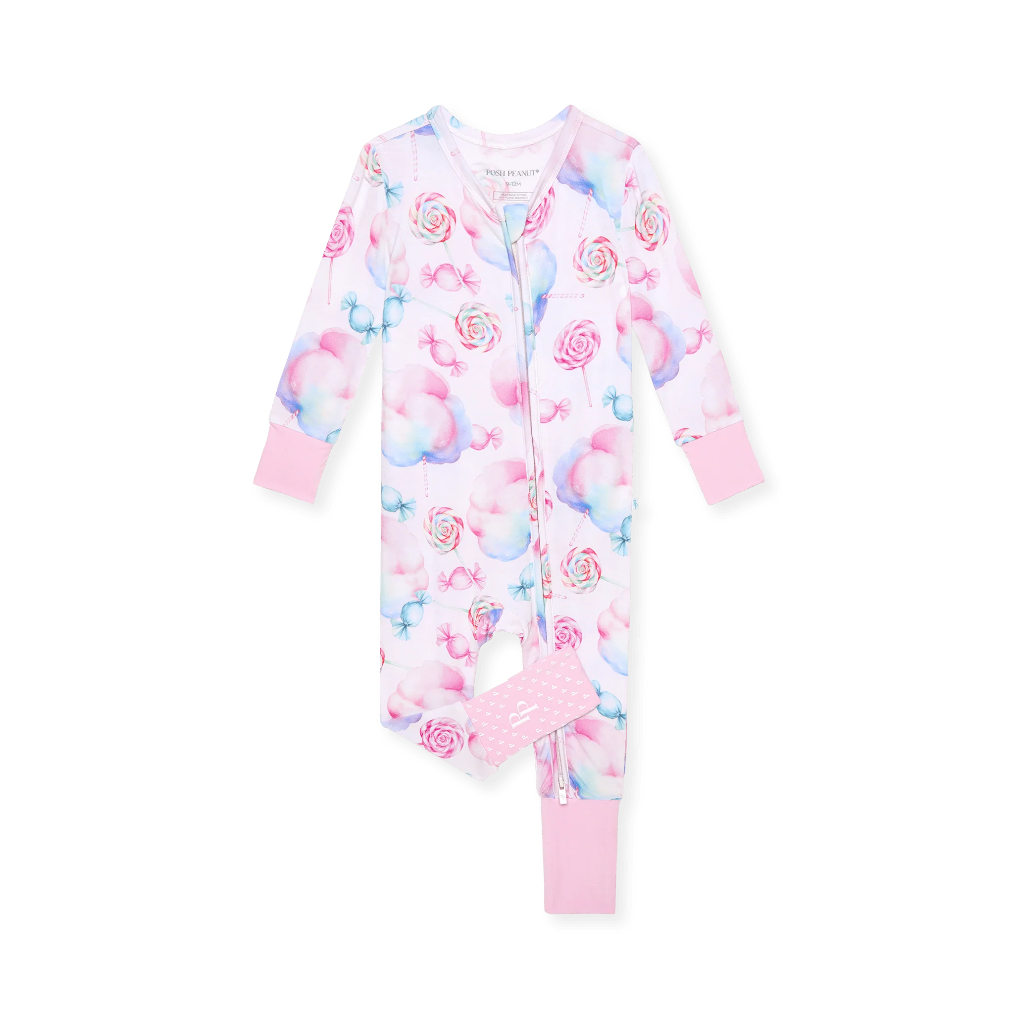 Bamboo Convertible Footie Romper - Sweeties (Cotton Candy)