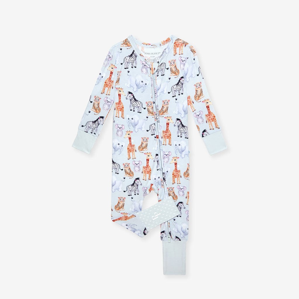 Bamboo Convertible Footie Romper - Zoo Babies (Animals) - Image 4