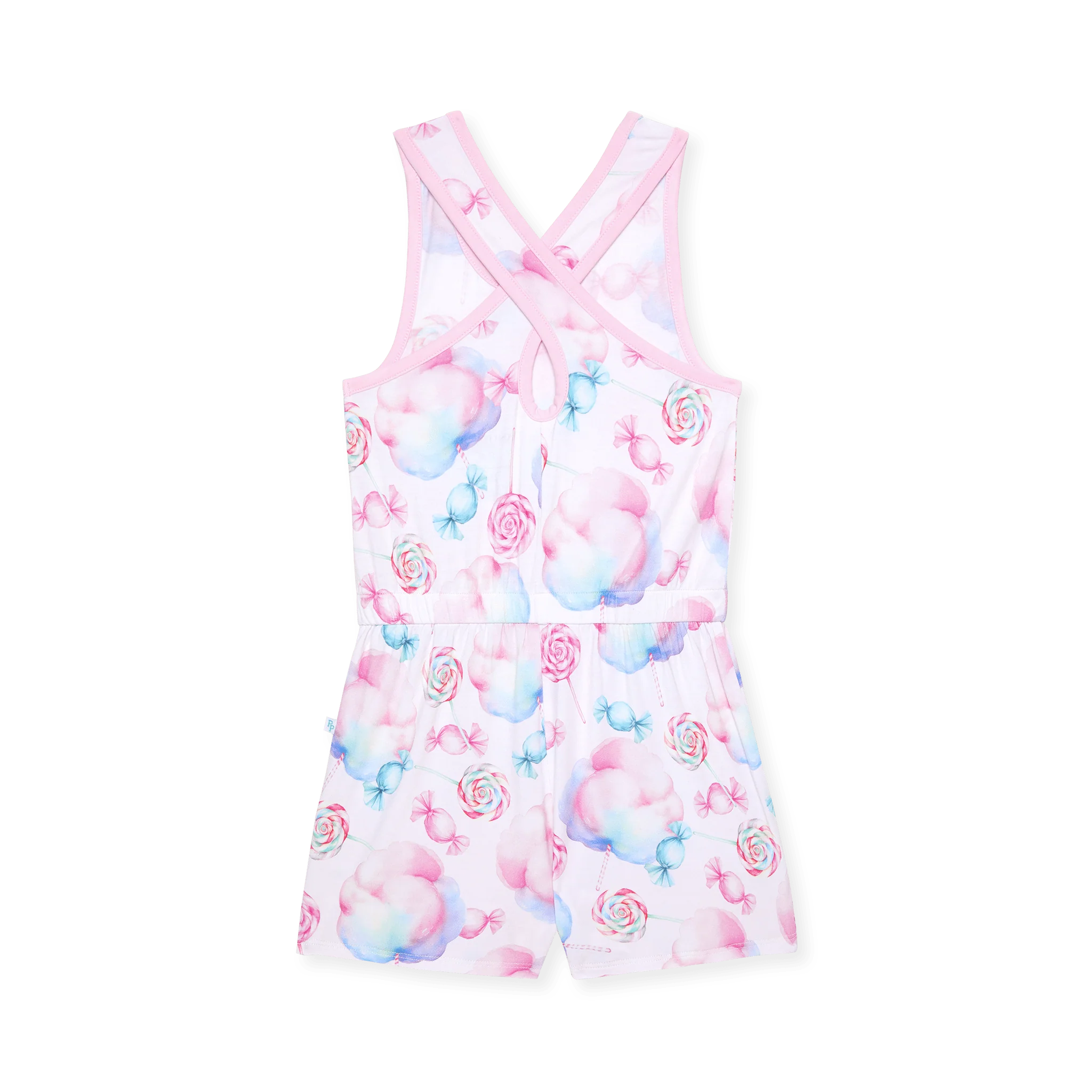 Bamboo Criss-Cross Back Romper - Sweeties (Cotton Candy) - Image 2