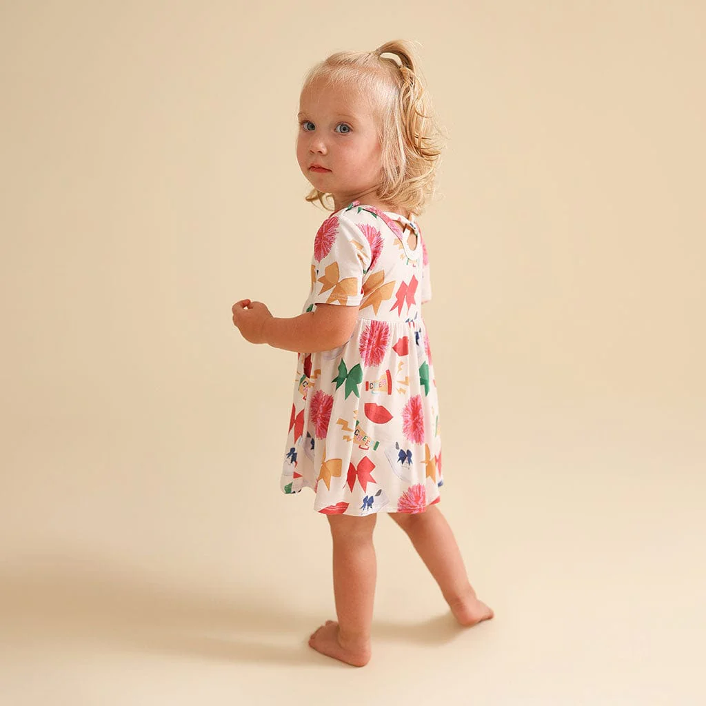 Bamboo Criss-Cross Twirl Bodysuit Dress - Sabrina (Cheer) - Image 3
