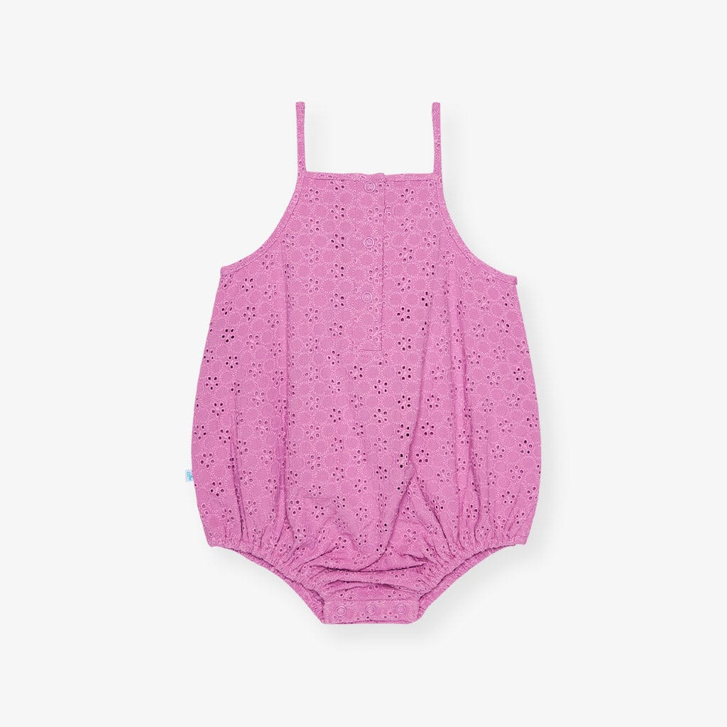 Eyelet Ruffled Bubble Romper - Violet Purple - Image 4