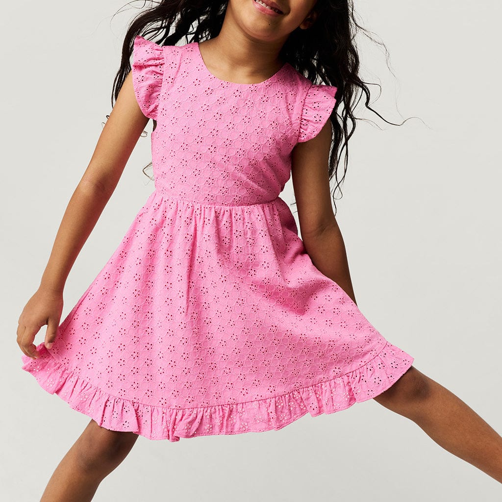 Eyelet Tie-Back Dress - Aurora Pink - Image 2