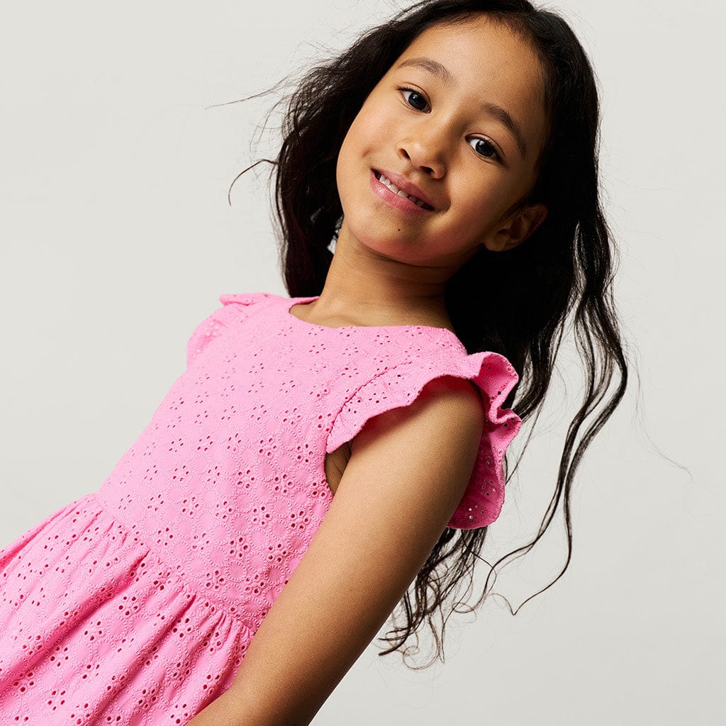 Eyelet Tie-Back Dress - Aurora Pink - Image 3