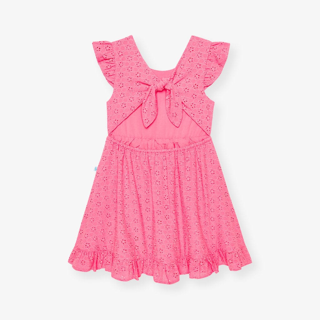 Eyelet Tie-Back Dress - Aurora Pink - Image 5