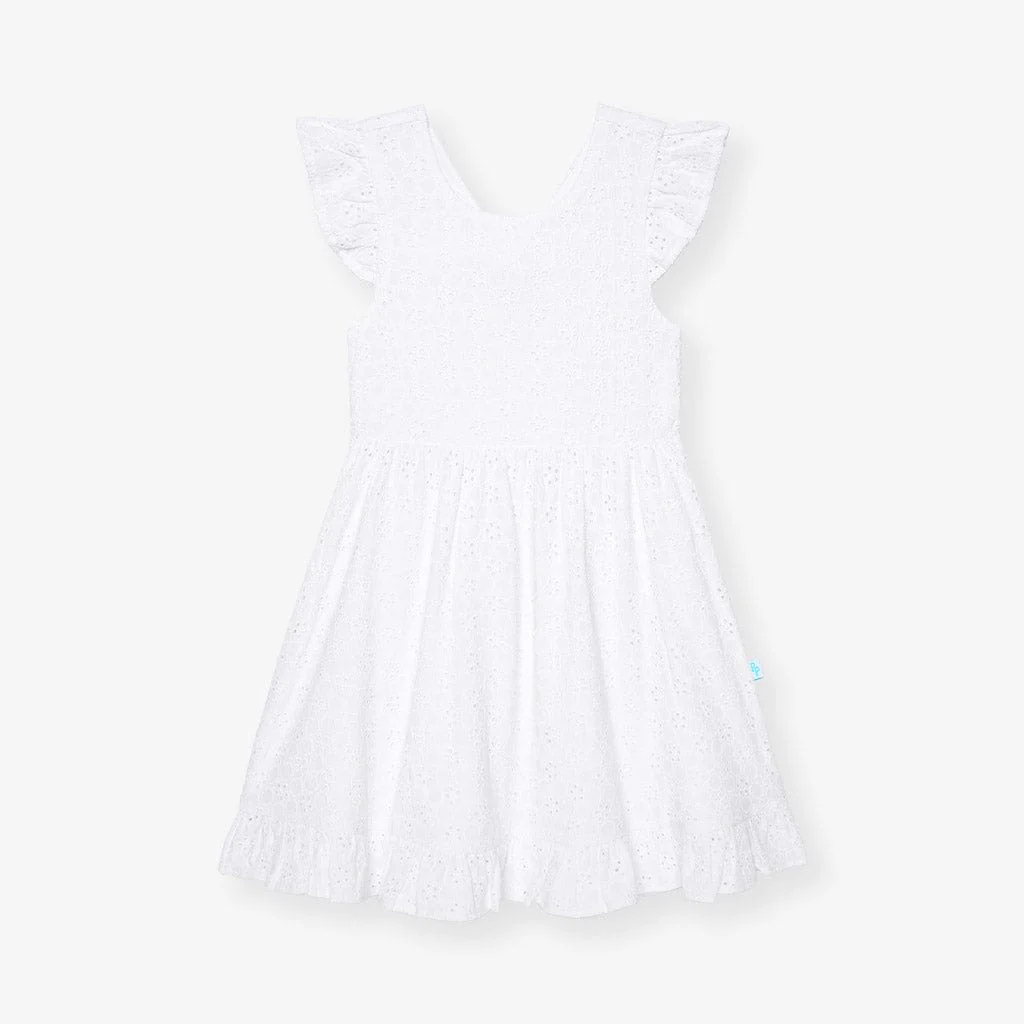 Eyelet Tie-Back Dress - Optical White - Image 4