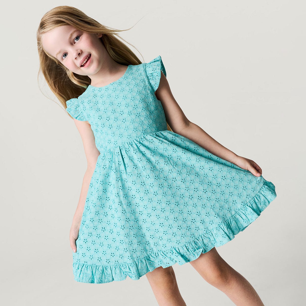 Eyelet Tie-Back Dress - Tibetan Stone - Image 3