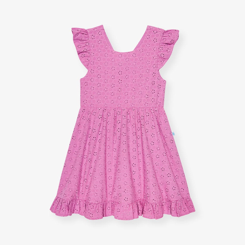 Eyelet Tie-Back Dress - Violet Purple - Image 5
