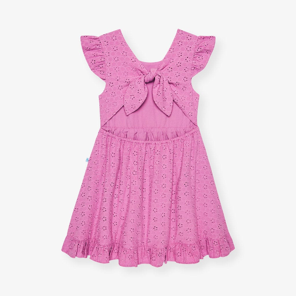 Eyelet Tie-Back Dress - Violet Purple - Image 6
