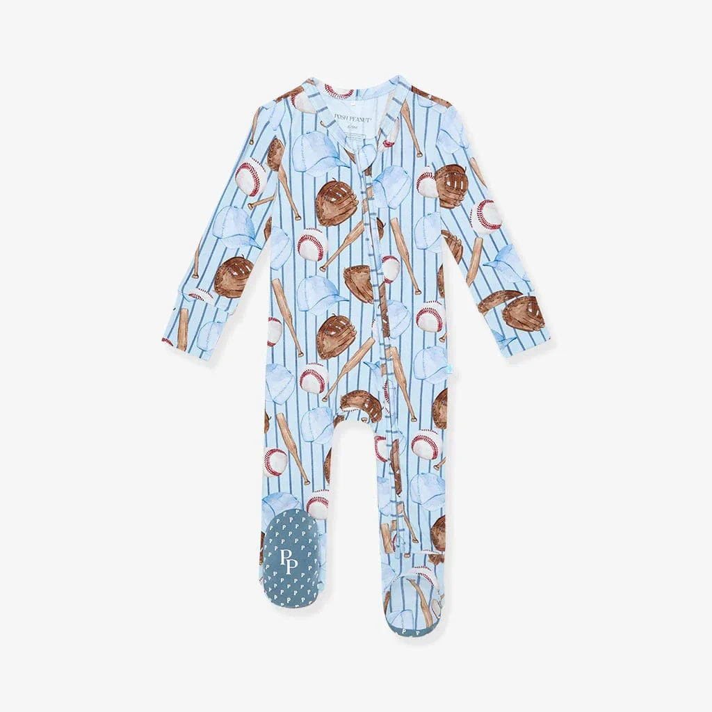Bamboo Footie with 2-Way Zipper - Babe (Baseball) - Image 8