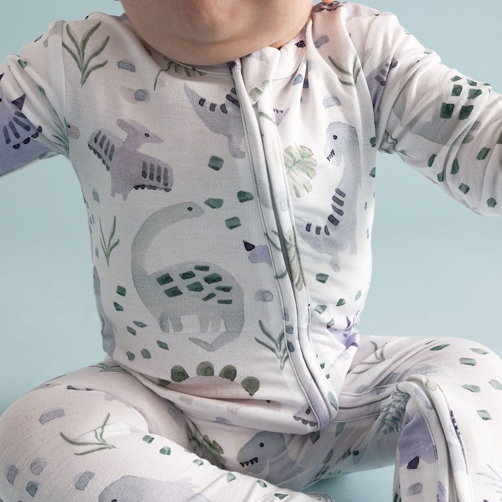 Bamboo Footie with 2-Way Zipper - Milo (Dinosaurs) - Image 2