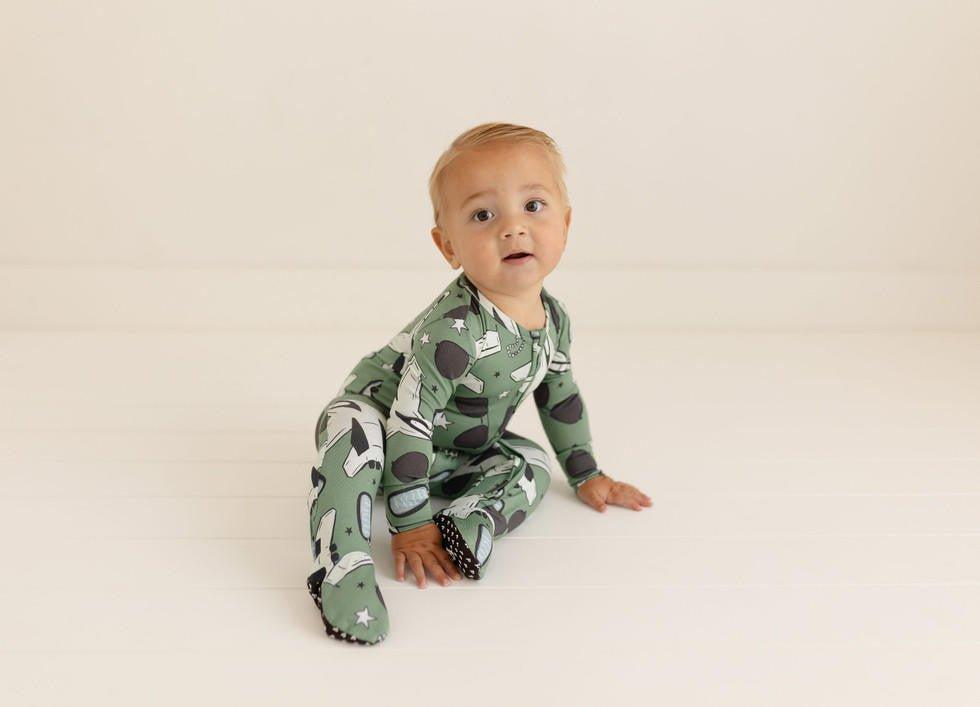 Bamboo Footie with Zipper - Airman (Jets) - Image 2